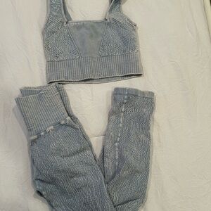 FP Movement Blue Textured Set